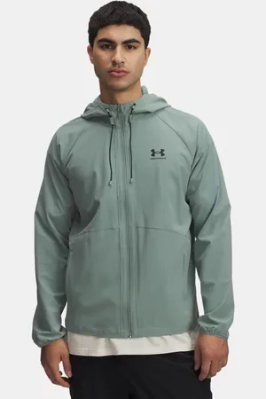 Under Armour Chaqueta cortavientos Stretch Woven para hombre Silica / Negro / Negro 3XL
