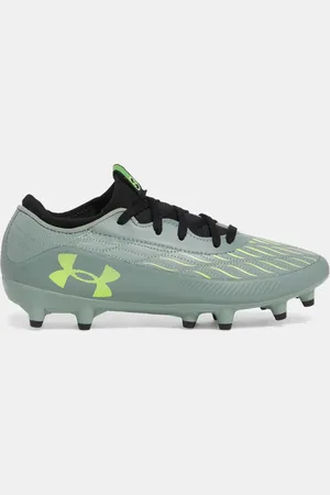 Under Armour Botas de fútbol Magnetico Select 4 FG Jr. para niño Silica / Silica / High Vis Amarillo 33