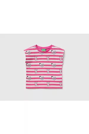 Benetton Camisetas y Tops - Camiseta De Snoopy De Rayas