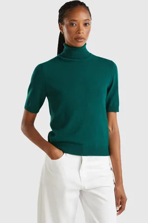 Jersey cuello alto manga corta mujer online