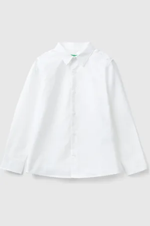 Benetton Camisa Clásica De Puro Algodón.