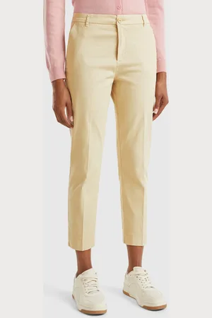 Benetton Chinos Cropped De Algodón Elástico