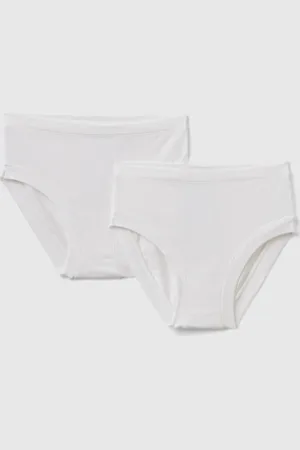 Benetton Dos Braguitas De Algodón Súper Elástico