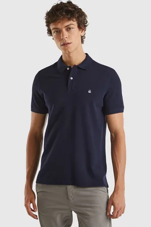 Benetton Polo Regular Fit Azul Noche