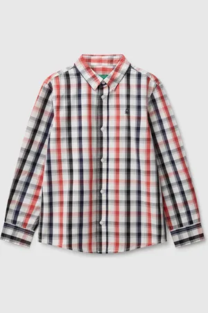 Benetton Camisa De Cuadros Multicolor