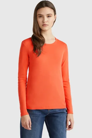 Benetton Camiseta De Manga Larga De Algodón Puro