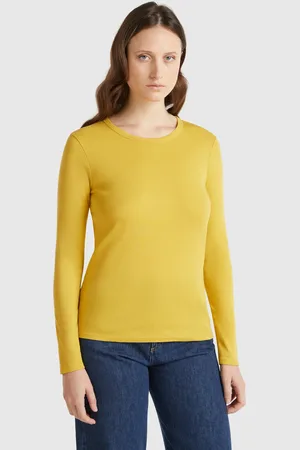 Benetton Camiseta De Manga Larga De Algodón Puro