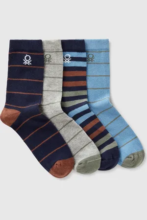 Benetton Cuatro Pares De Calcetines Estampados.