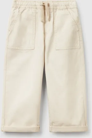 Benetton Joggers De Algodón Elástico Con Cordón De Ajuste