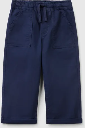 Benetton Joggers De Algodón Elástico Con Cordón De Ajuste