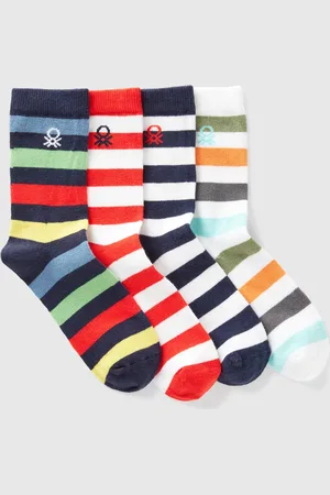 Benetton Cuatro Pares De Calcetines Estampados.