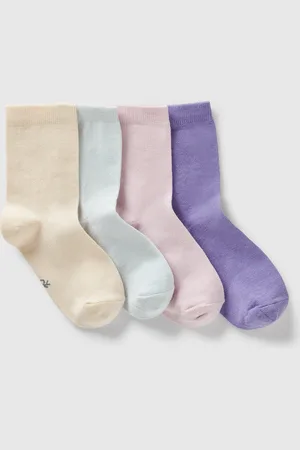 Benetton Cuatro Pares De Calcetines De Algodón Elástico