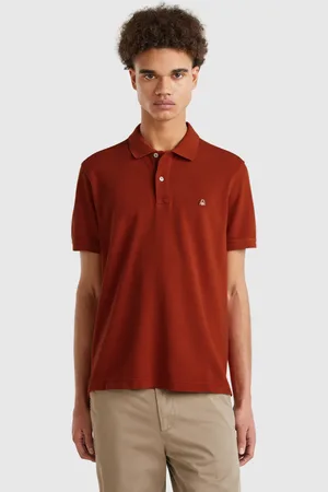 Benetton Polo Regular Fit Rojo Oscuro