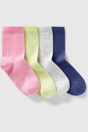 Benetton Cuatro Pares De Calcetines De Algodón Elástico