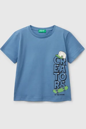 Benetton Camiseta De Algodón Con Estampado