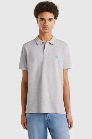 Benetton Polo Regular Fit Gris Jaspeado