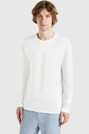 Benetton Camiseta De Manga Larga 100% Algodón
