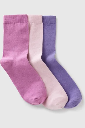 Benetton Tres Pares De Calcetines De Algodón .
