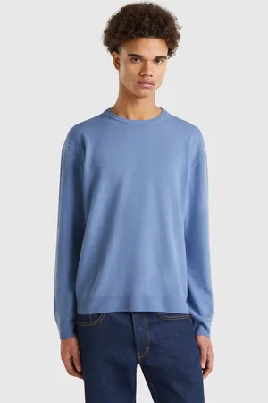 Benetton Jersey Azul Bebé De Pura Lana Merina