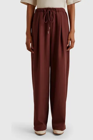 Benetton Pantalón Ancho En Mezcla De Viscosa
