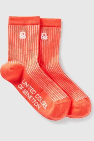 Benetton Calcetines Rayas Naranjas