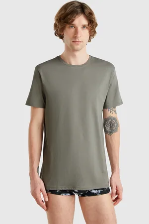 Benetton Camiseta De Algodón De Fibra Larga