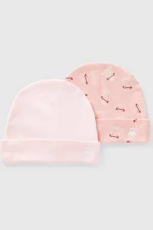 Benetton Dos Gorros De Algodón .
