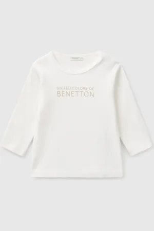 Benetton Camiseta De Manga Larga De Algodón
