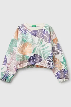 Benetton Sudadera Con Estampado Tropical