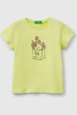 Benetton Camiseta De Algodón Con Purpurina