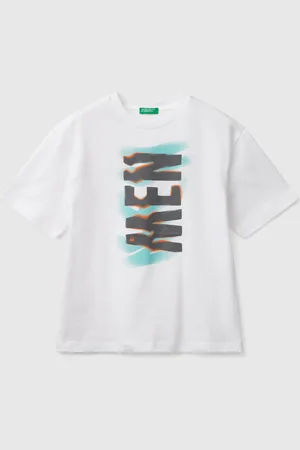 Benetton Camiseta De Manga Corta De Algodón