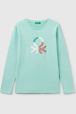 Benetton Camiseta De Manga Larga Con Estampado De Glitter
