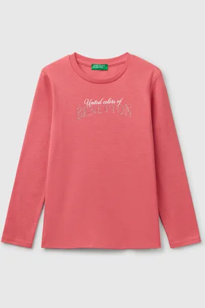 Benetton Camiseta De Manga Larga Con Estampado De Glitter