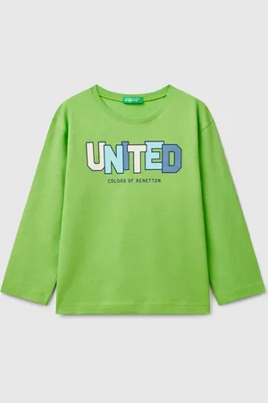 Benetton Camiseta De Manga Larga De Algodón