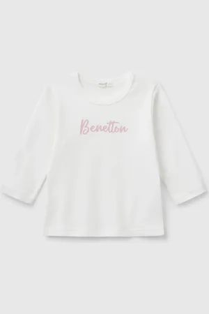 Benetton Camiseta De Manga Larga De Algodón