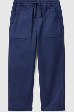 Benetton Joggers De Algodón Elástico Con Cordón De Ajuste