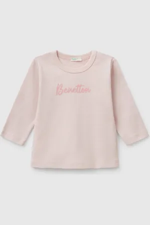 Benetton Camiseta De Manga Larga De Algodón