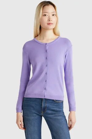 Benetton Cárdigan De Cuello Redondo De 100 % Algodón