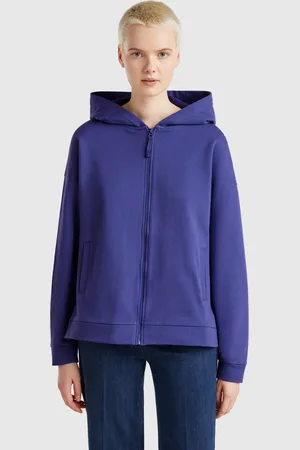 Benetton Sudadera 100% Algodón Con Cremallera Y Capucha.