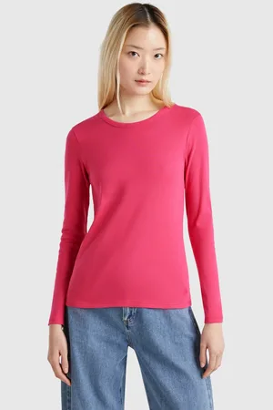 Benetton Camiseta De Manga Larga De Algodón Puro