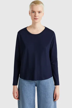 Benetton Camiseta De Manga Larga De Algodón Ligero