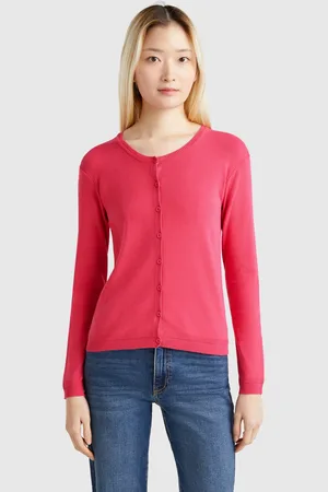 Benetton Cárdigan De Cuello Redondo De 100 % Algodón