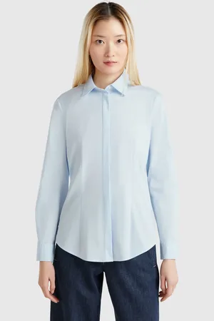 Benetton Camisa Mezcla De Algodón Elástico