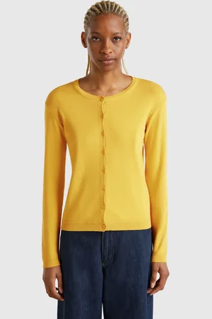 Benetton Cárdigan De Cuello Redondo De 100 % Algodón