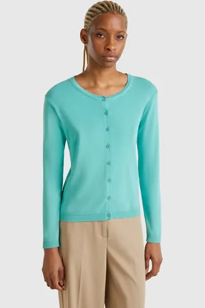 Benetton Cárdigan De Cuello Redondo De 100 % Algodón