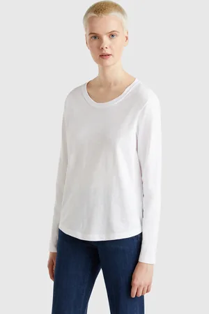 Benetton Camiseta De Manga Larga De Algodón Ligero