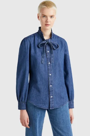 Benetton Camisa Con Cuello Con Volantes