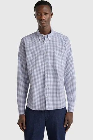 Benetton Camisa De Cuadros Con Botones
