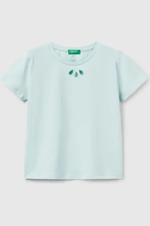 Benetton Camiseta Con Motivo Recortado
