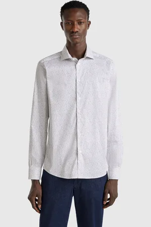 Benetton Camisa Estampada Slim Fit